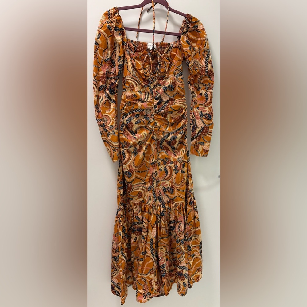 A.L.C  Paisley Print Cotton Long Dress Size 2 - Picture 4 of 14